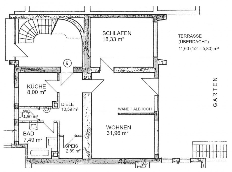 16-Grundri�-ca-Ma�e Erdgeschosswohnung Geretsried