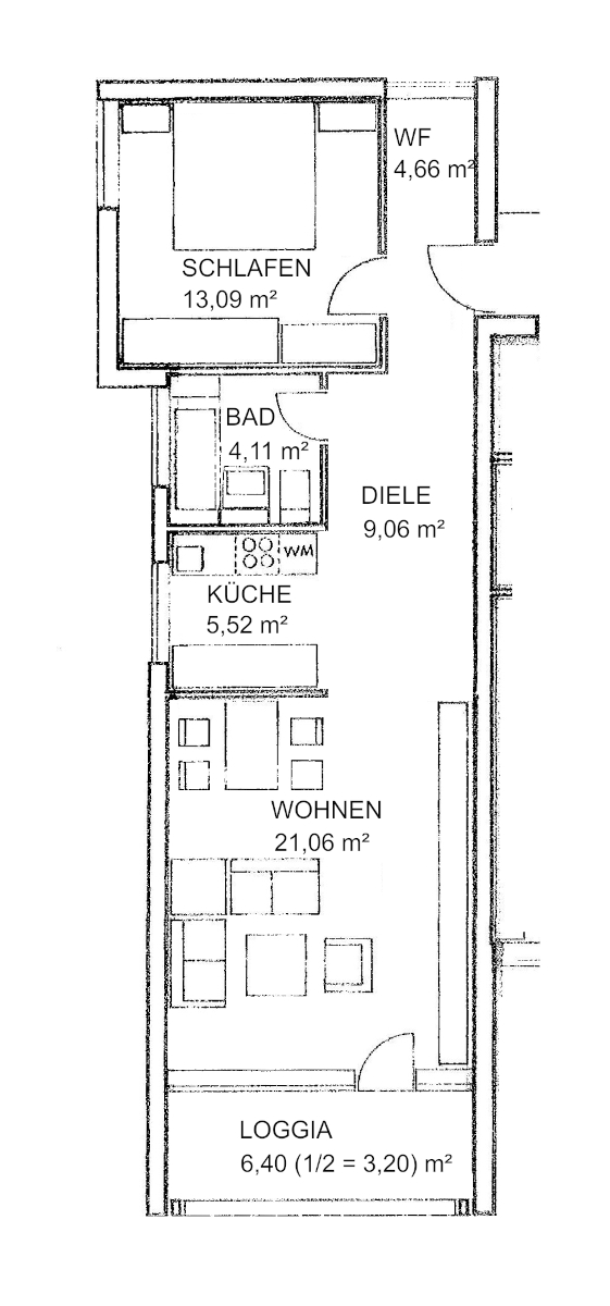16-Grundri�-ca-Ma�e Erdgeschosswohnung Bad T�lz